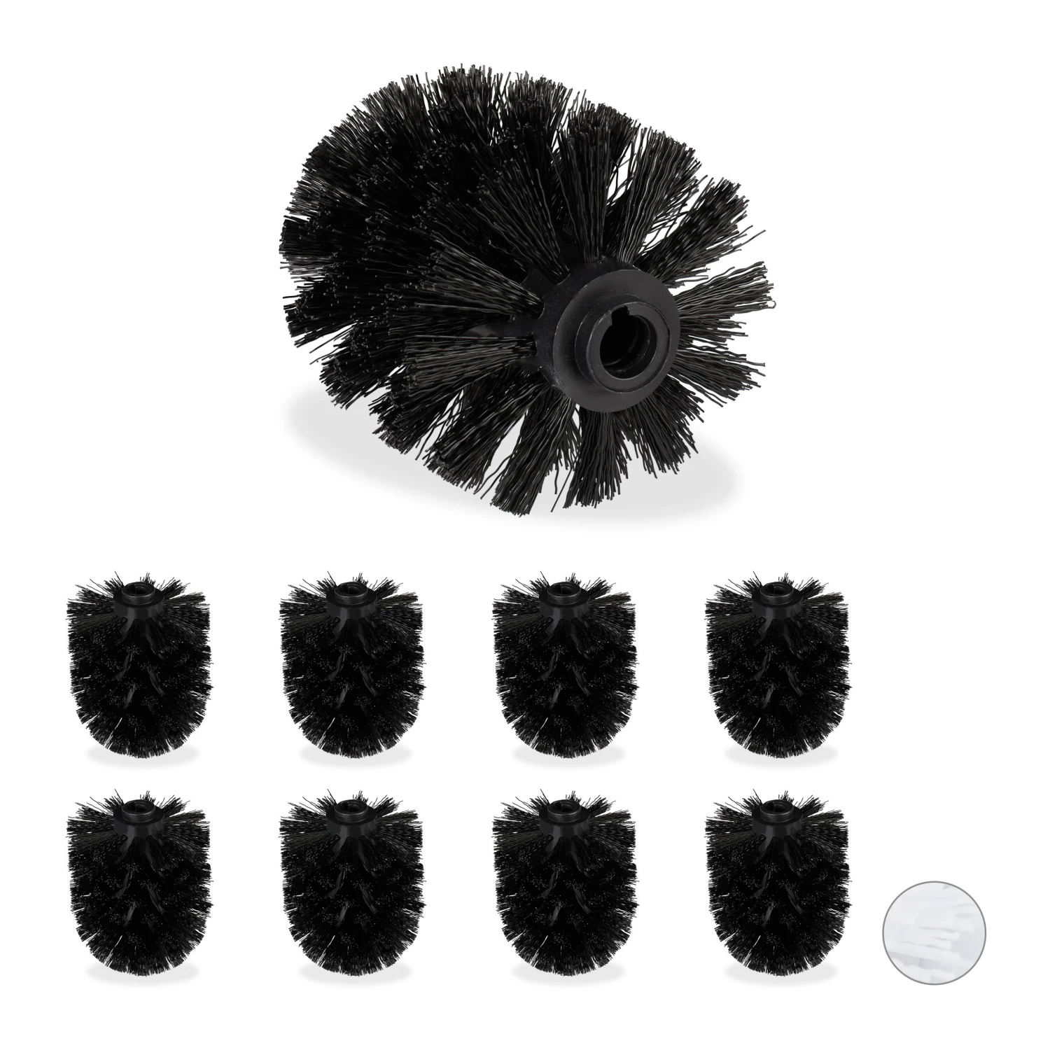 Relaxdays Klobürste Ersatzbürstenkopf 9er Set - Schwarz 3 Relaxdays Klobürste Ersatzbürstenkopf 9er Set - Schwarz