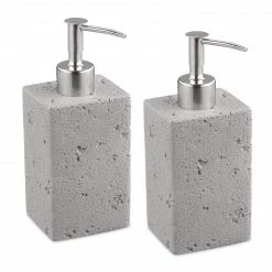 Relaxdays Seifenspender Beton im 2er Set