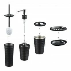 Relaxdays 5-tlg. Badezimmer Set Edelstahl -Badaccessoires Verkäufe d4c666ae2d52420a9c40d44f92b6a2e3