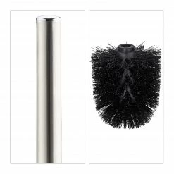 Relaxdays 1 x WC-Garnitur Keramik schwarz - Schwarz - Silber -Badaccessoires Verkäufe d54f3c55369c498e88331ae0dd32599a