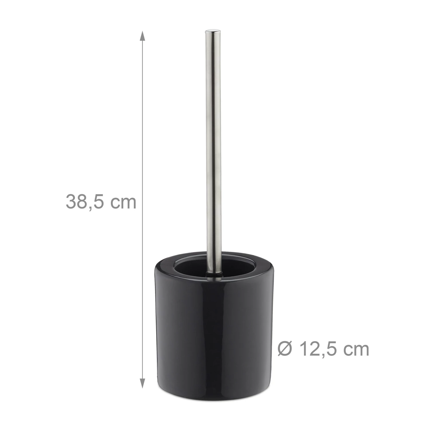 Relaxdays 1 x WC Garnitur Keramik grau - Anthrazit - Silber - Schwarz - Tiefe: 12 cm 8 Relaxdays 1 x WC Garnitur Keramik grau - Anthrazit - Silber - Schwarz - Tiefe: 12 cm – Bild 6