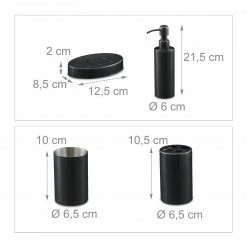 Relaxdays 4-tlg. Badezimmer Set in Anthrazit -Badaccessoires Verkäufe dcd0a8165a0345349bb4e62653873b4e