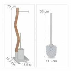 Relaxdays WC Garnitur Stahl & Holzoptik -Badaccessoires Verkäufe df9b1bfbf97b4461812fc757e326a540