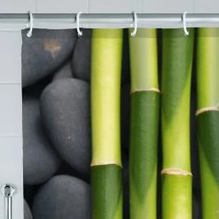 WENKO Duschvorhang Spa - Kunstfaser - Grau / Grün -Badaccessoires Verkäufe duschvorhang spa kunstfaser grau gruen 4837436