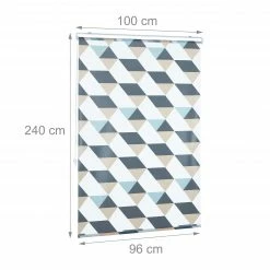 Relaxdays Duschrollo mit geometrischem Design - Breite: 100 cm -Badaccessoires Verkäufe e04515058f5e49f7a894c5c0b34fe0fc