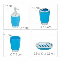 Relaxdays 6-tlg. Badezimmer Set - Blau - Silber 22 Relaxdays 6-tlg. Badezimmer Set - Blau - Silber -Badaccessoires Verkäufe e20849637d81441e8ae9f0004e4f1be4