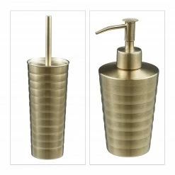 Relaxdays 5-tlg. Badezimmer Set Edelstahl gold -Badaccessoires Verkäufe e754d4a64b44408e84894f03a12c777a