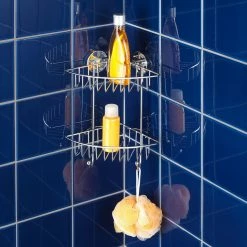 Vacuum-Loc Eckregal Bari - Stahl - Chrom -Badaccessoires Verkäufe eckregal bari vacuum loc stahl silber 4837488