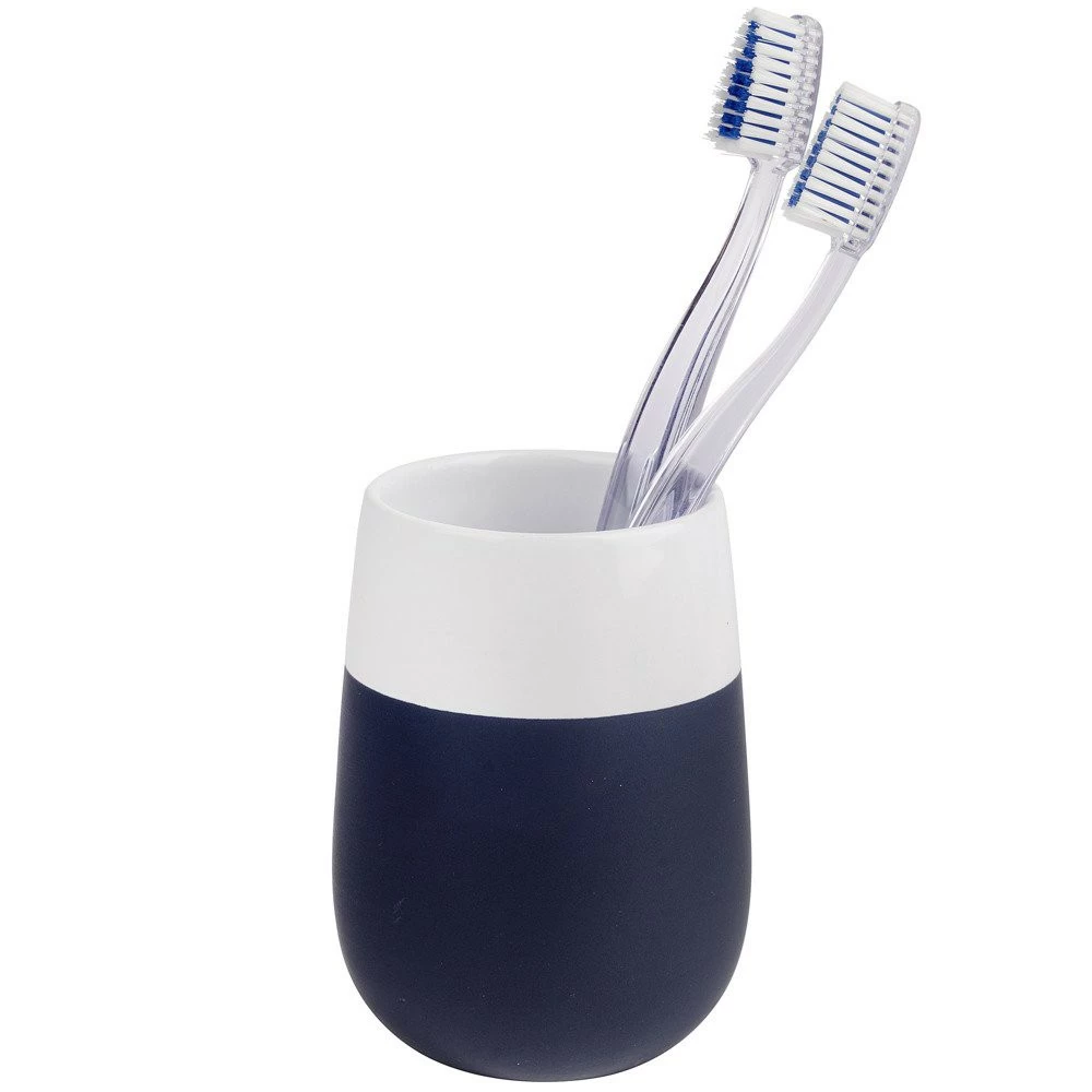 WENKO Zahnbürstenhalter MALTA BLUE, / Keramik 4 WENKO Zahnbürstenhalter MALTA BLUE, / Keramik – Bild 2