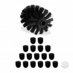 Relaxdays 18x Klobürste Ersatzbürstenkopf Schwarz