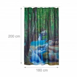 Relaxdays Duschvorhang Wasserfall 200x180 cm -Badaccessoires Verkäufe f3d95fff58974db090d5cc4ae197914b