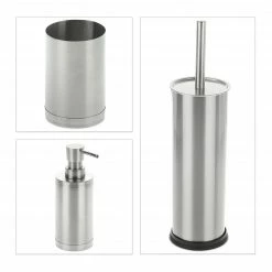 Relaxdays 3-tlg. Badezimmer Set Edelstahl -Badaccessoires Verkäufe fa0a8c0f40e84d6188f4ecfba944c026