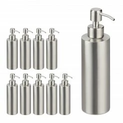 Relaxdays 10 x Seifenspender Edelstahl