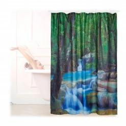 Relaxdays Duschvorhang Wasserfall 200x180 cm -Badaccessoires Verkäufe ffd129ea0eec4187b07df092bf19ed4f
