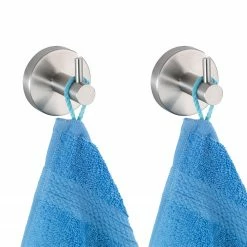 WENKO Wandhaken Uno Bosio (2er-Set) - Edelstahl - Silber